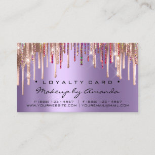 Loyalty Card 6 Punch Makeup Holograaf Roos Paars