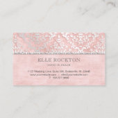 Loyalty Card Blue Pink Glimmer Damask Silver Visitekaartje (Achterkant)