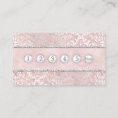 Loyalty Card Blue Pink Glimmer Damask Silver Visitekaartje (Voorkant)