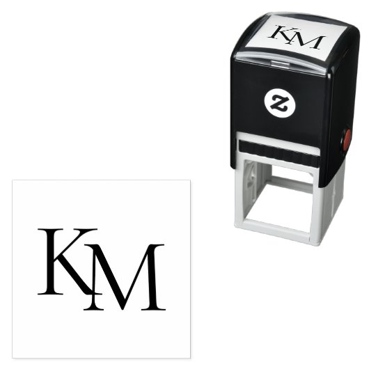 Loyalty Card Business Initials Monogram Logo Zelfinktende Stempel (In situ)