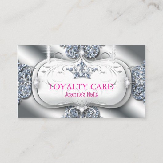 Loyalty Card Diamonds Glitter Crown (Achterkant)