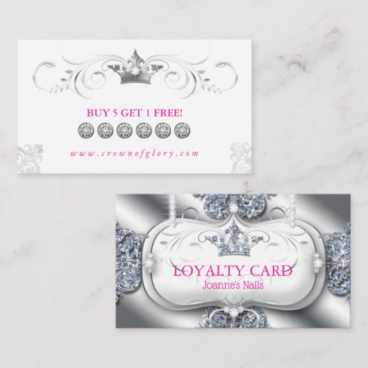 Loyalty Card Diamonds Glitter Crown (Voorkant / Achterkant)