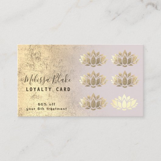 Loyalty Card Faux Gold folie Lotus logo Visitekaartje (Voorkant)
