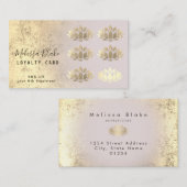 Loyalty Card Faux Gold folie Lotus logo Visitekaartje (Voorkant / Achterkant)