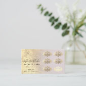 Loyalty Card Faux Gold folie Lotus logo Visitekaartje (Staand voorkant)