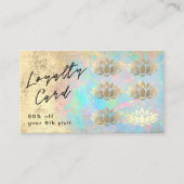 Loyalty Card Faux Gold folie Lotus op Opal Texture Visitekaartje (Voorkant)