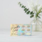 Loyalty Card Faux Gold folie Lotus op Opal Texture Visitekaartje (Staand voorkant)