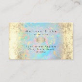 Loyalty Card Faux Gold folie Lotus op Opal Texture Visitekaartje (Achterkant)