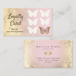 Loyalty Card Faux Gold folie Vlinder Visitekaartje