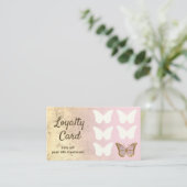 Loyalty Card Faux Gold folie Vlinder Visitekaartje (Staand voorkant)