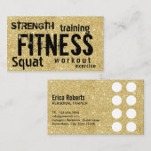 Loyalty Card Fitness Personal Trainer Gold Glitter (Voorkant / Achterkant)