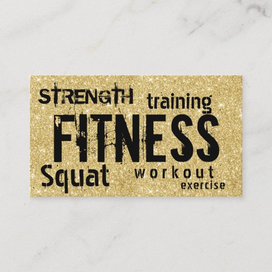 Loyalty Card Fitness Personal Trainer Gold Glitter (Voorkant)