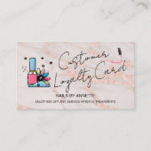 * Loyalty Card Manicurist Nail Tech Rose Gold   Visitekaartje (Voorkant)