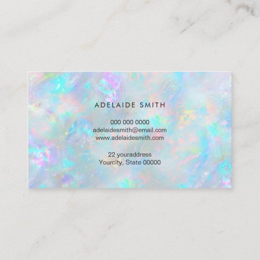 Loyalty Card Pastel Kleuren Opaal Textuur Visitekaartje (Achterkant)