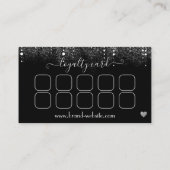 Loyalty Card Pretty Drips Silver Glitter Rain Visitekaartje (Achterkant)