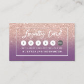 Loyalty card roos gouden typografie paars (Voorkant)
