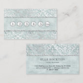 Loyalty Card Sage Green Glimmer Damask Silver Visitekaartje (Voorkant / Achterkant)