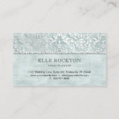 Loyalty Card Sage Green Glimmer Damask Silver Visitekaartje (Achterkant)