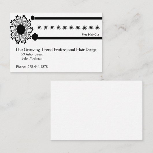 Loyalty Card voor haarontwerper Visitekaartje (Voorkant / Achterkant)