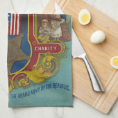 Loyalty, Charity en Frathood GAR Tea Towel Theedoek (Quarter Fold)