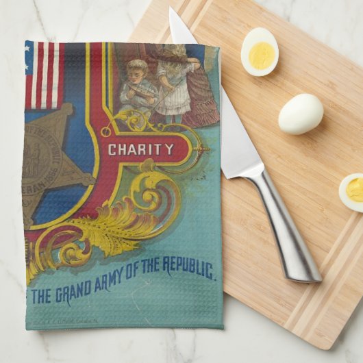 Loyalty, Charity en Frathood GAR Tea Towel Theedoek (Quarter Fold)