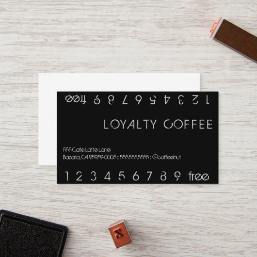 Loyalty Coffee Double Punch Card (Voorkant / Achterkant in situ)