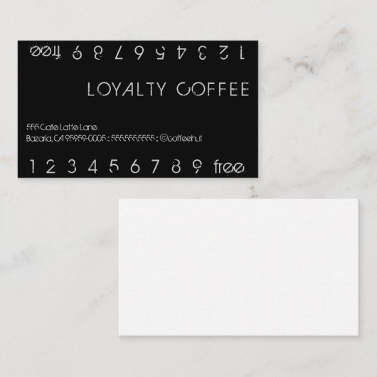 Loyalty Coffee Double Punch Card (Voorkant / Achterkant)
