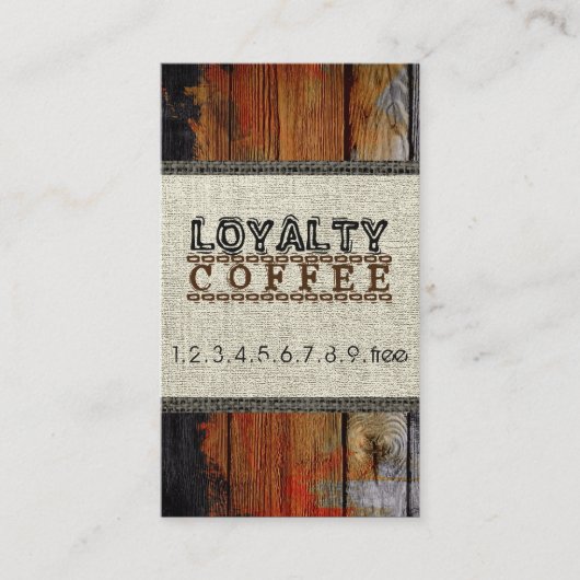 Loyalty Coffee Punch Burlap Wood Kijk uit (Voorkant)