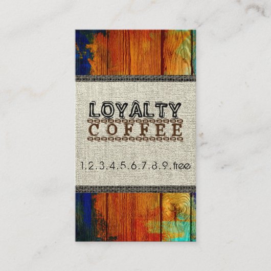 Loyalty Coffee Punch Burlap Wood Kijk uit #2 (Voorkant)