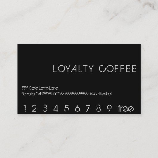 Loyalty Coffee Punch Card (Voorkant)
