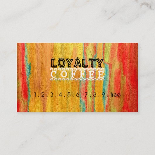 Loyalty Coffee Punch Colorful Modern Wood #5 (Voorkant)