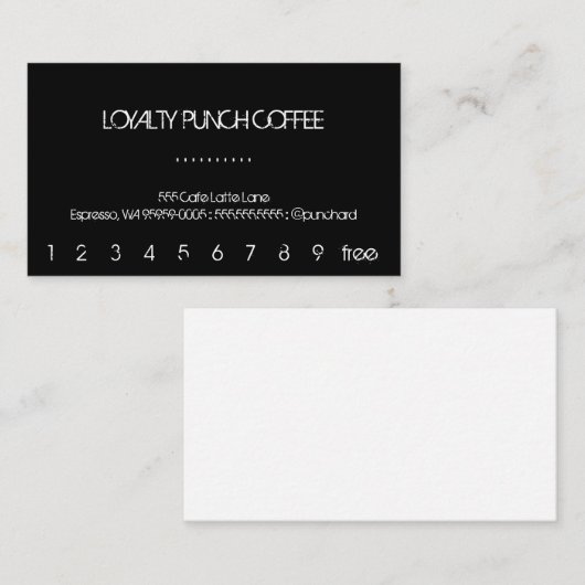 Loyalty Coffee Punch-Kaart (Voorkant / Achterkant)