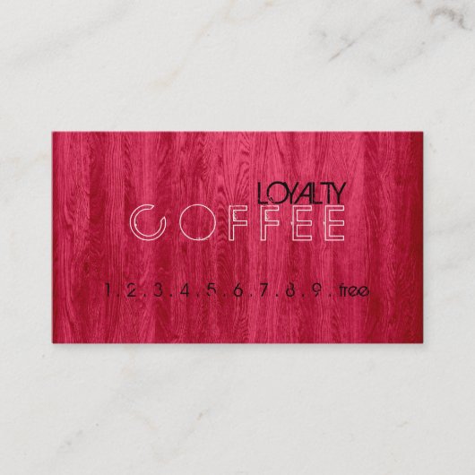 Loyalty Coffee Punch Modern Red Wood Grain (Voorkant)