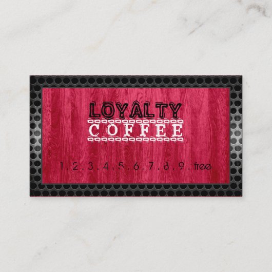 Loyalty Coffee Punch Modern Red Wood Grain #7 (Voorkant)