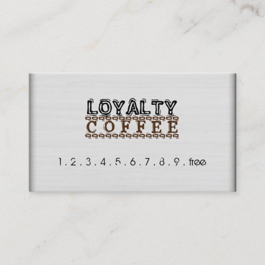 Loyalty Coffee Punch Moderne witte houtnerf (Voorkant)