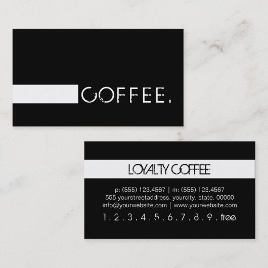 Loyalty Coffee Punch Plain Black Modern White (Voorkant / Achterkant)