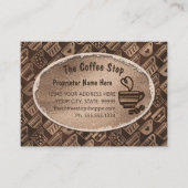 Loyalty Coffee Shop Latte Mok Beans Brown Art  Visitekaartje (Voorkant)