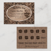 Loyalty Coffee Shop Latte Mok Beans Brown Art  Visitekaartje (Voorkant / Achterkant)