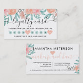 Loyalty coral peach floral waterverf hart 10 (Voorkant / Achterkant)