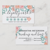Loyalty corl peach floral waterverf hartscript (Voorkant / Achterkant)
