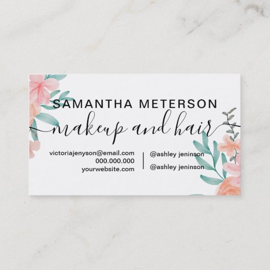 Loyalty corl peach floral waterverf hartscript (Achterkant)