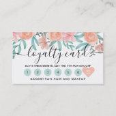 Loyalty corl peach floral waterverf hartscript (Voorkant)