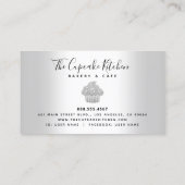 Loyalty Cupcake bakkerij Chef Silver Glitter Drive Visitekaartje (Achterkant)