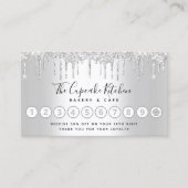 Loyalty Cupcake bakkerij Chef Silver Glitter Drive Visitekaartje (Voorkant)