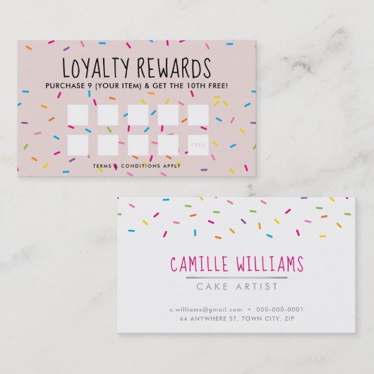 LOYALTY GEEFT schattige leuke bakkerij kleurrijke (Voorkant / Achterkant)