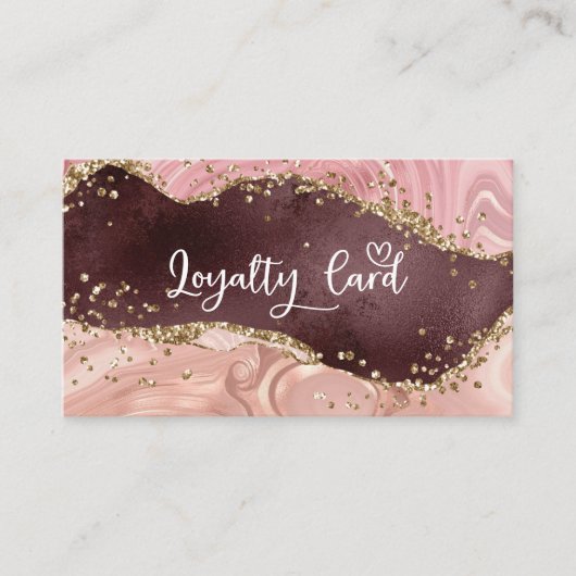 Loyalty Glitzer Card 5 Nails Lashes Visitekaartje (Voorkant)