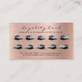 Loyalty Kaart 10 make-up wimpers extensie roze gri (Achterkant)