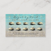 Loyalty Kaart 10 Makeup Lashes Extension Blue Gold (Achterkant)