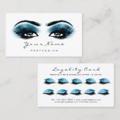 Loyalty Kaart 10 Makeup Lashes Extension Blue Navy (Voorkant / Achterkant)