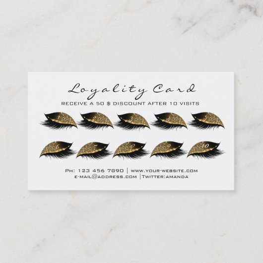 Loyalty Kaart 10 Makeup Lashes Extension Chocolate (Achterkant)